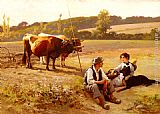Edouard Bernard Debat-Ponsan Rest In The Fields painting